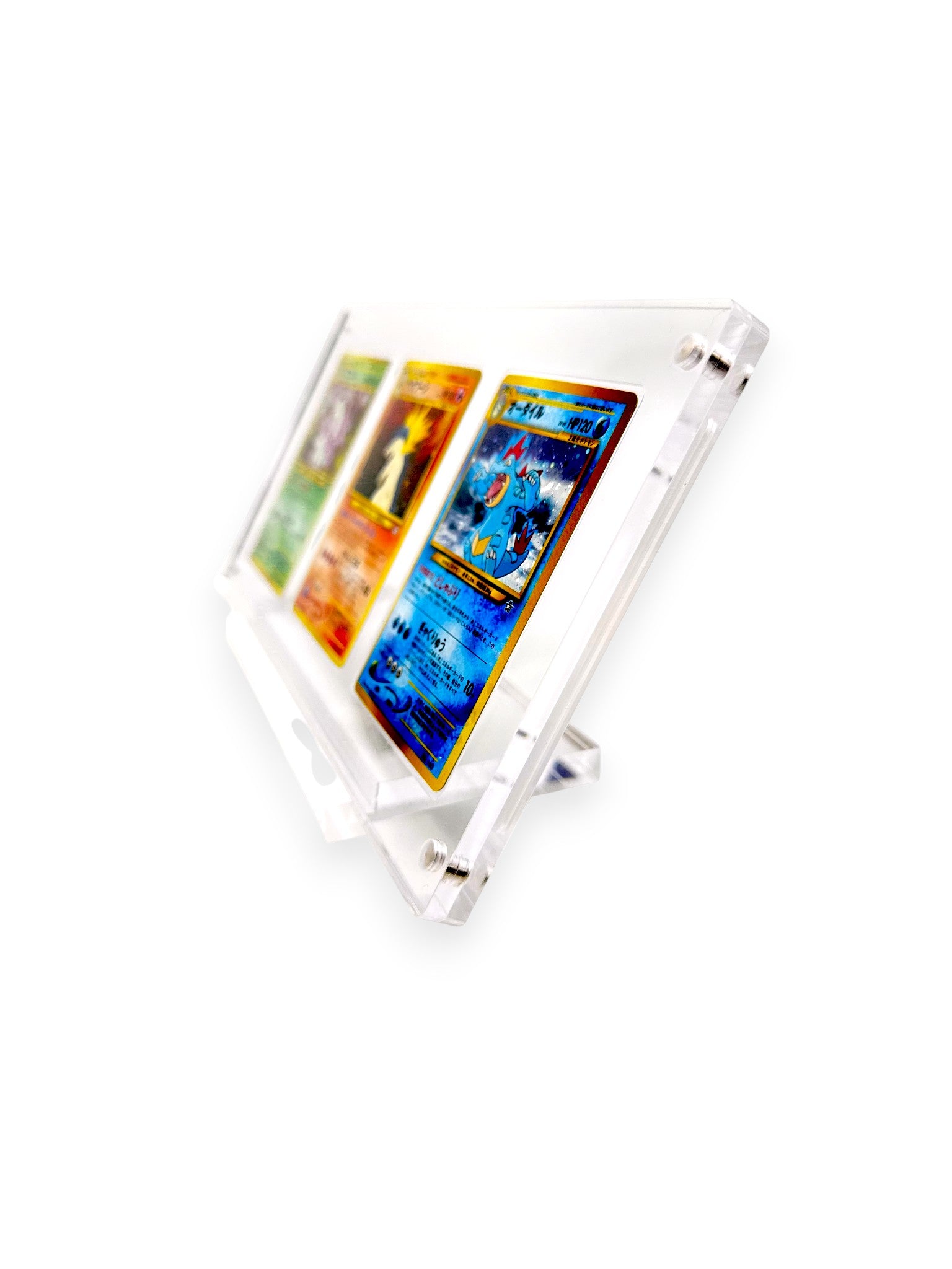 Acrylic 3-Slot Display for TCG Cards LockboxTCG Acrylic 3-Slot Display for TCG Cards LockboxTCG