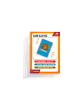 LockboxTCG ultra-clear penny sleeves in orange packaging for protecting standard TCG trading cards like pokemon, onepiece, riftbound, and magic the gathering